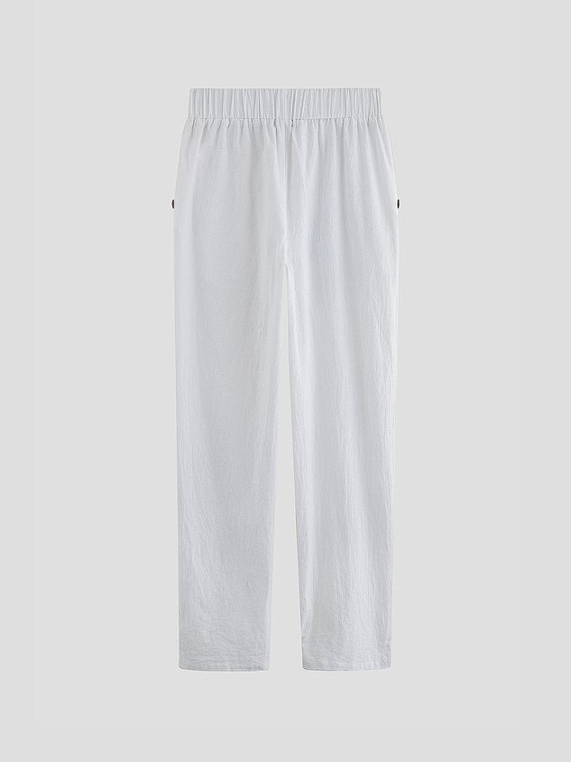 Women Casual Loosen Pockets Floral Pants
